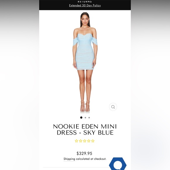 Nookie Eden Mini Mesh dress in colour Sky Blue - Picture 1 of 4
